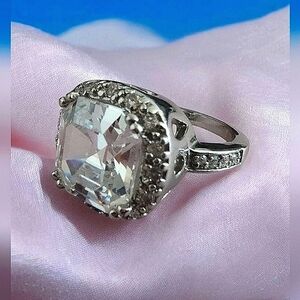 Stunning Cushion-Cut Halo Statement Ring - Size 9